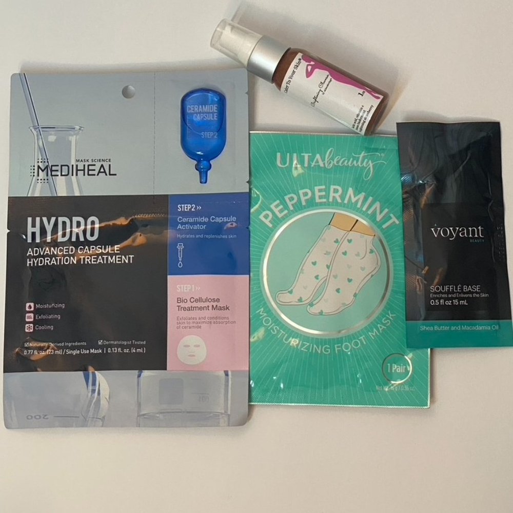 SKINCARE *BUNDLE* Mediheal Mask, Foot Mask, Souffle Base, Brightening Cleanser